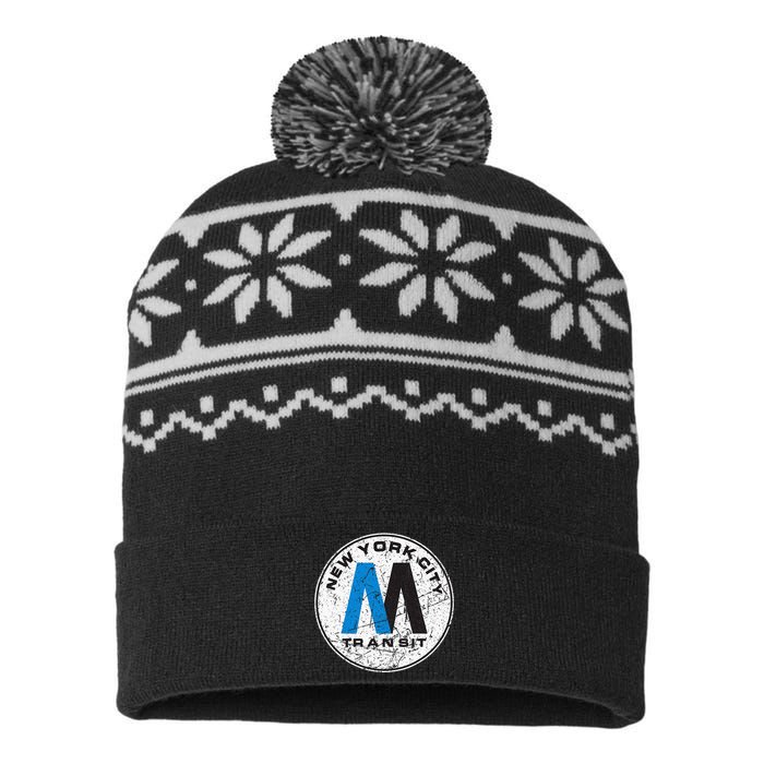 New York City Transit Mta Train Retro New York USA-Made Snowflake Beanie