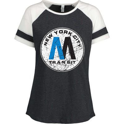 New York City Transit Mta Train Retro New York Enza Ladies Jersey Colorblock Tee