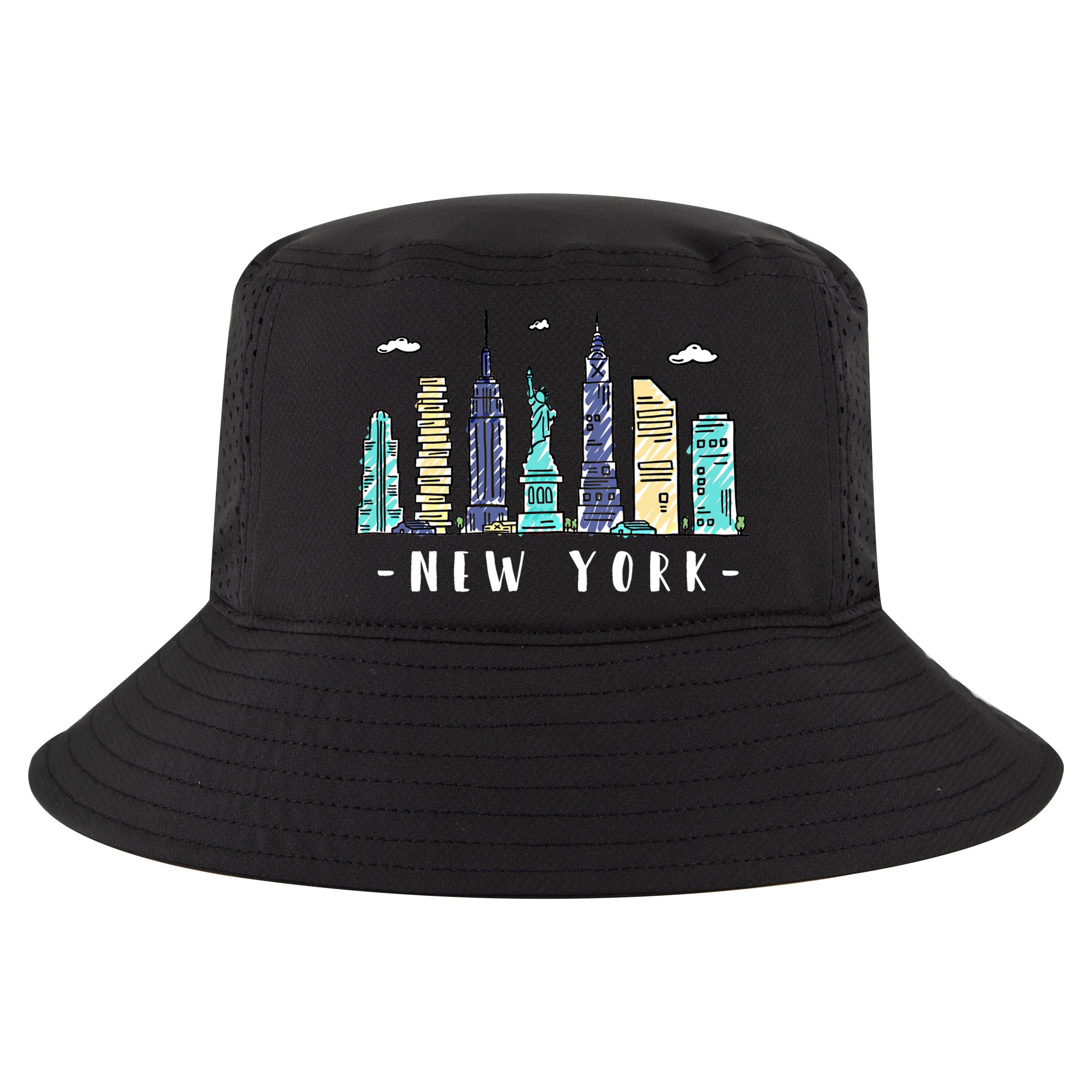 New York City Nyc Skyline Ny Watercolor Souvenir Gift Cool Gift Cool Comfort Performance Bucket Hat