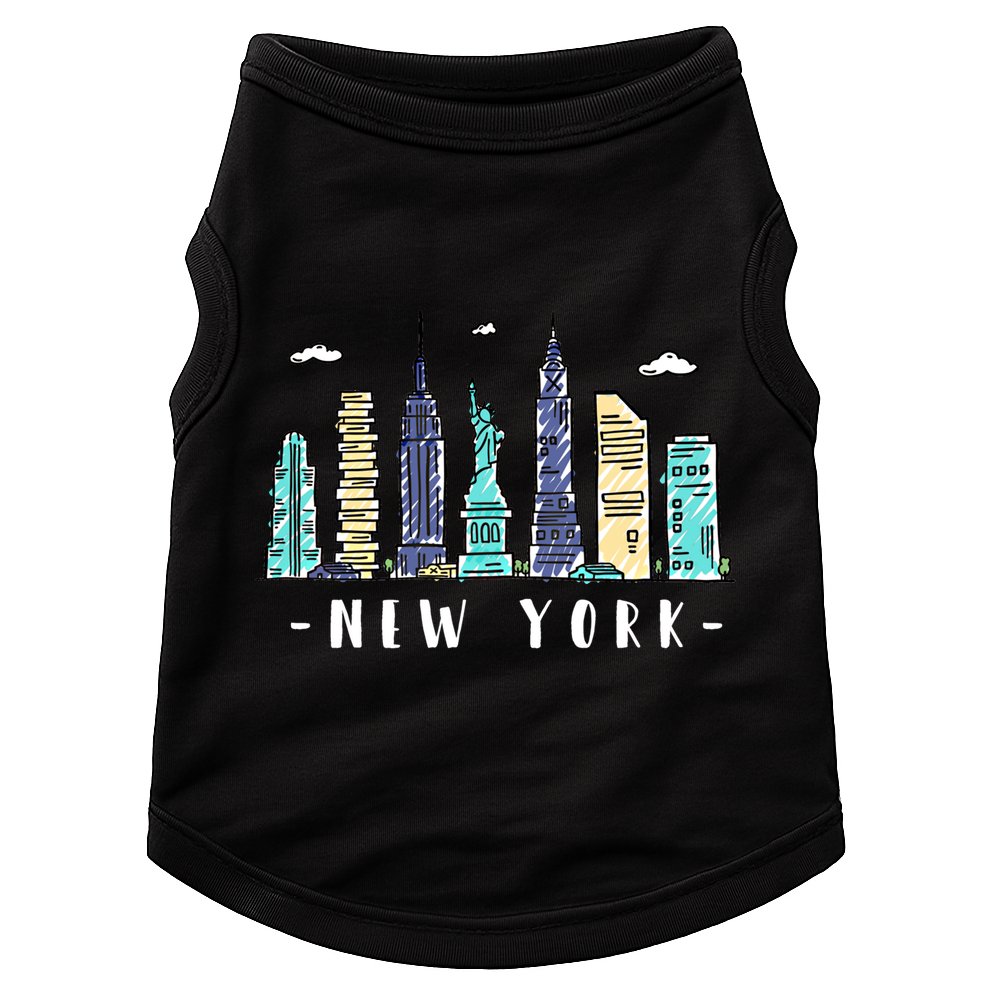 New York City Nyc Skyline Ny Watercolor Souvenir Gift Cool Gift Doggie Tank