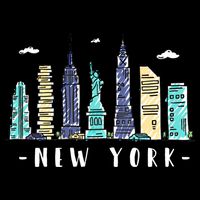 New York City Nyc Skyline Ny Watercolor Souvenir Gift Cool Gift Doggie Tank