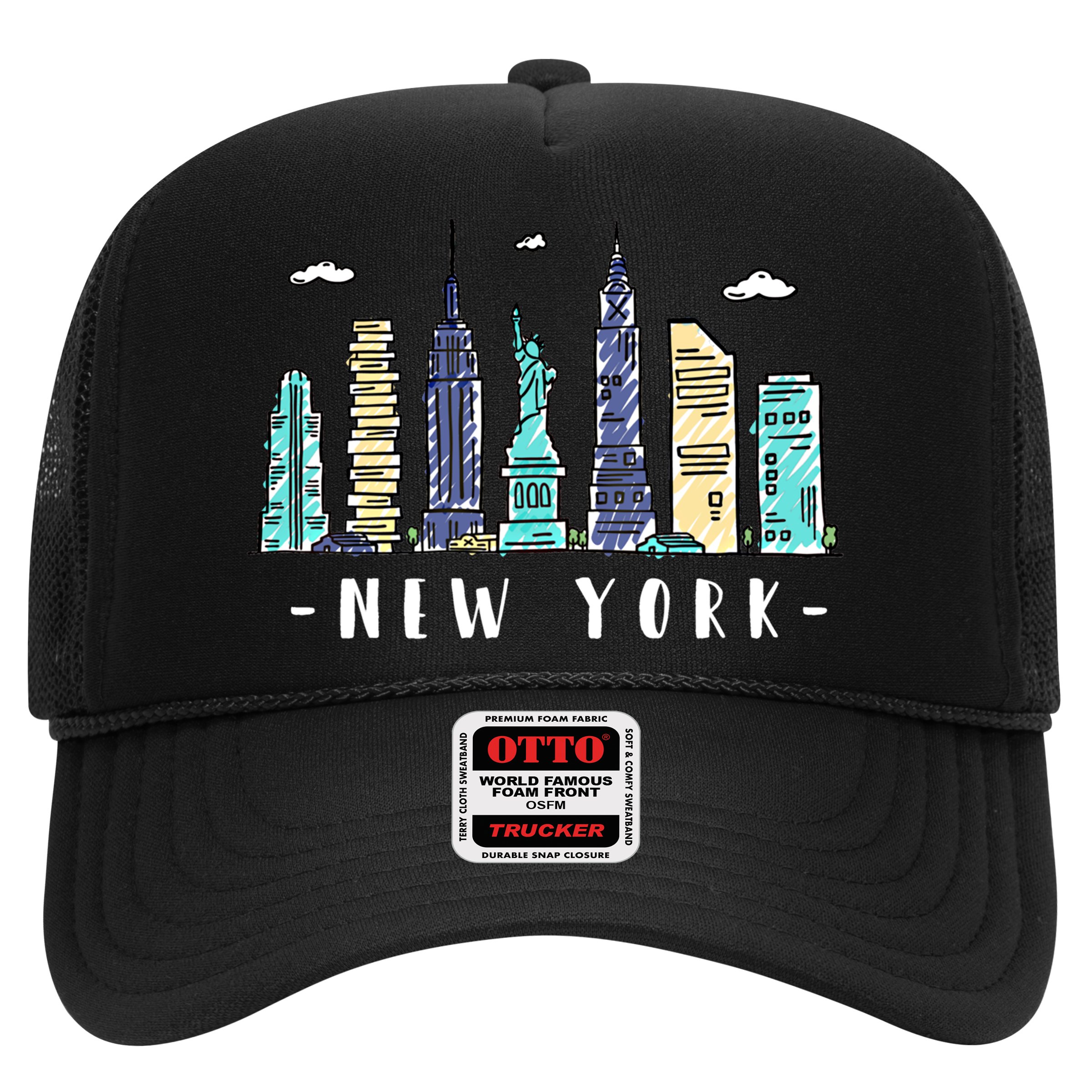 New York City Nyc Skyline Ny Watercolor Souvenir Gift Cool Gift Hat