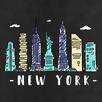New York City Nyc Skyline Ny Watercolor Souvenir Gift Cool Gift Hat