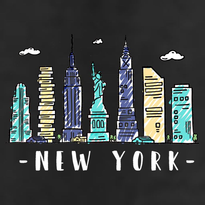 New York City Nyc Skyline Ny Watercolor Souvenir Gift Cool Gift Hat