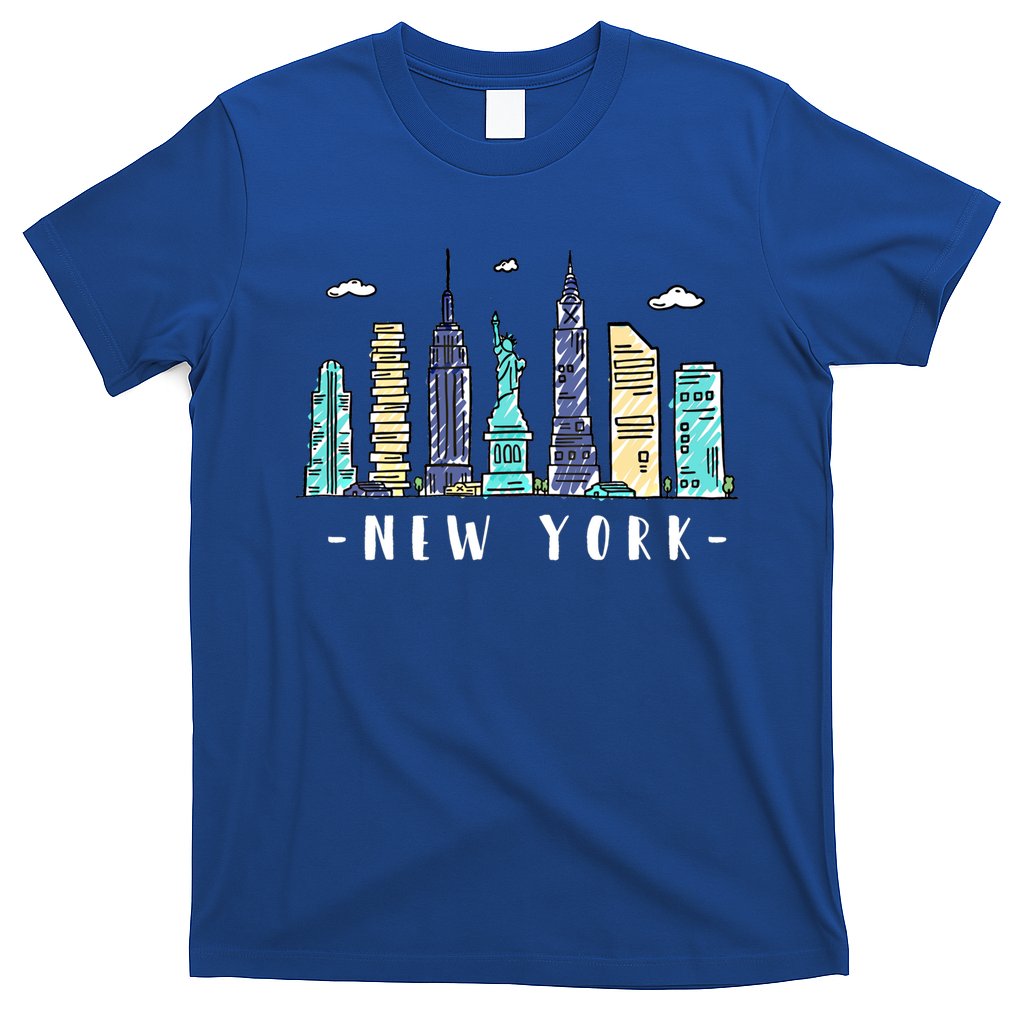 New York City Nyc Skyline Ny Watercolor Souvenir Gift Cool Gift T-Shirt