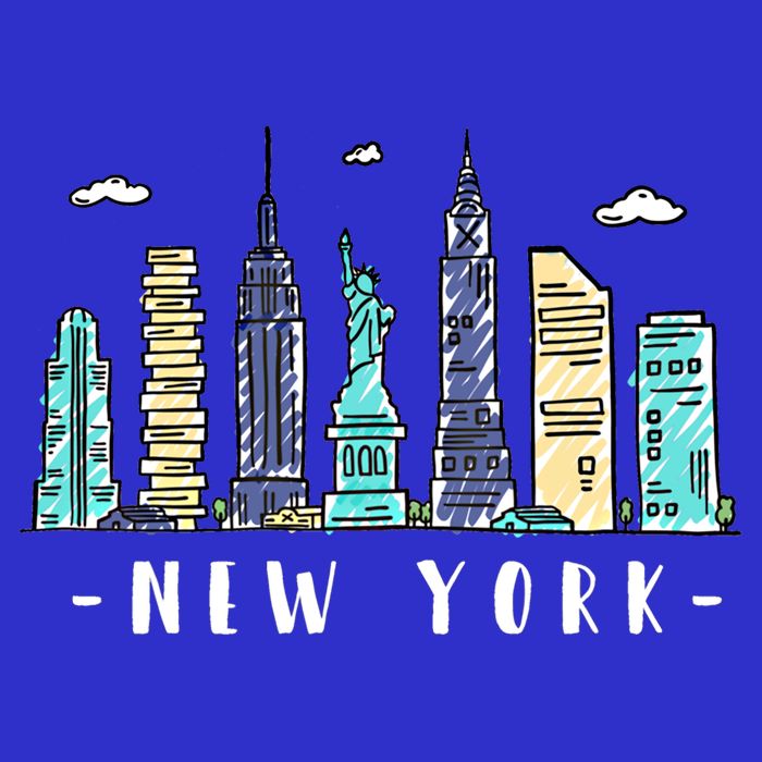 New York City Nyc Skyline Ny Watercolor Souvenir Gift Cool Gift T-Shirt