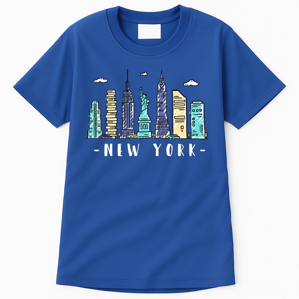 New York City Nyc Skyline Ny Watercolor Souvenir Gift Cool Gift Tall T-Shirt
