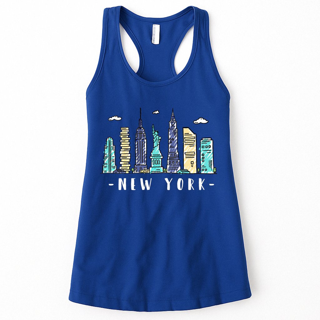 New York City Nyc Skyline Ny Watercolor Souvenir Gift Cool Gift Womens Tank Top