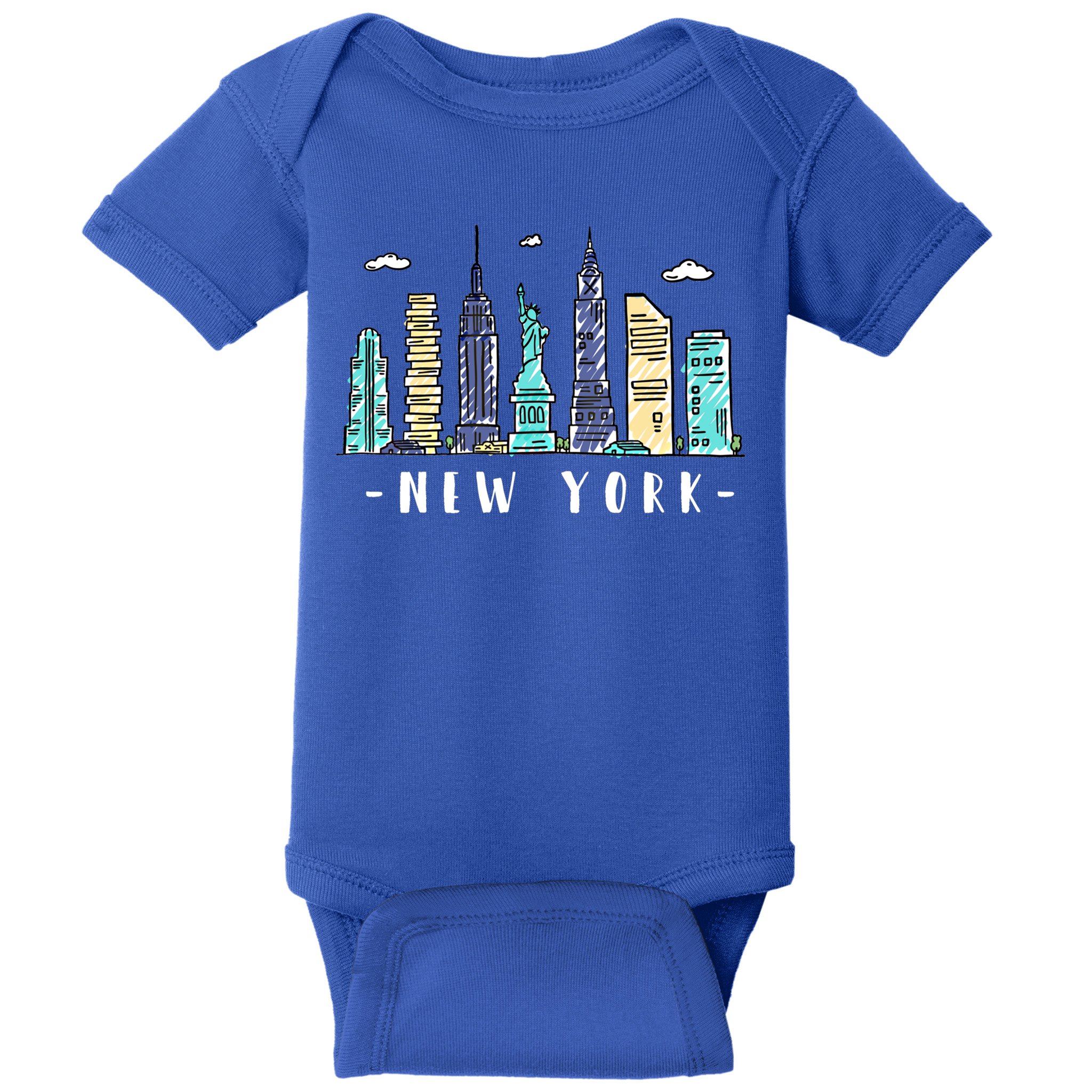 New York City Nyc Skyline Ny Watercolor Souvenir Gift Cool Gift Baby Bodysuit