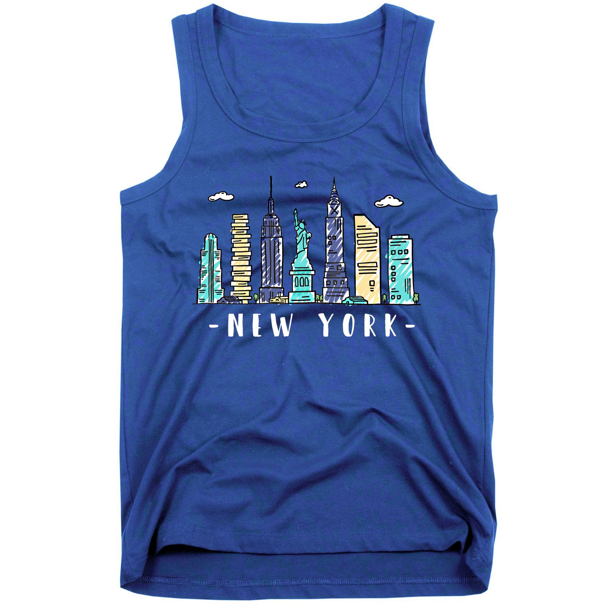 New York City Nyc Skyline Ny Watercolor Souvenir Gift Cool Gift Tank Top