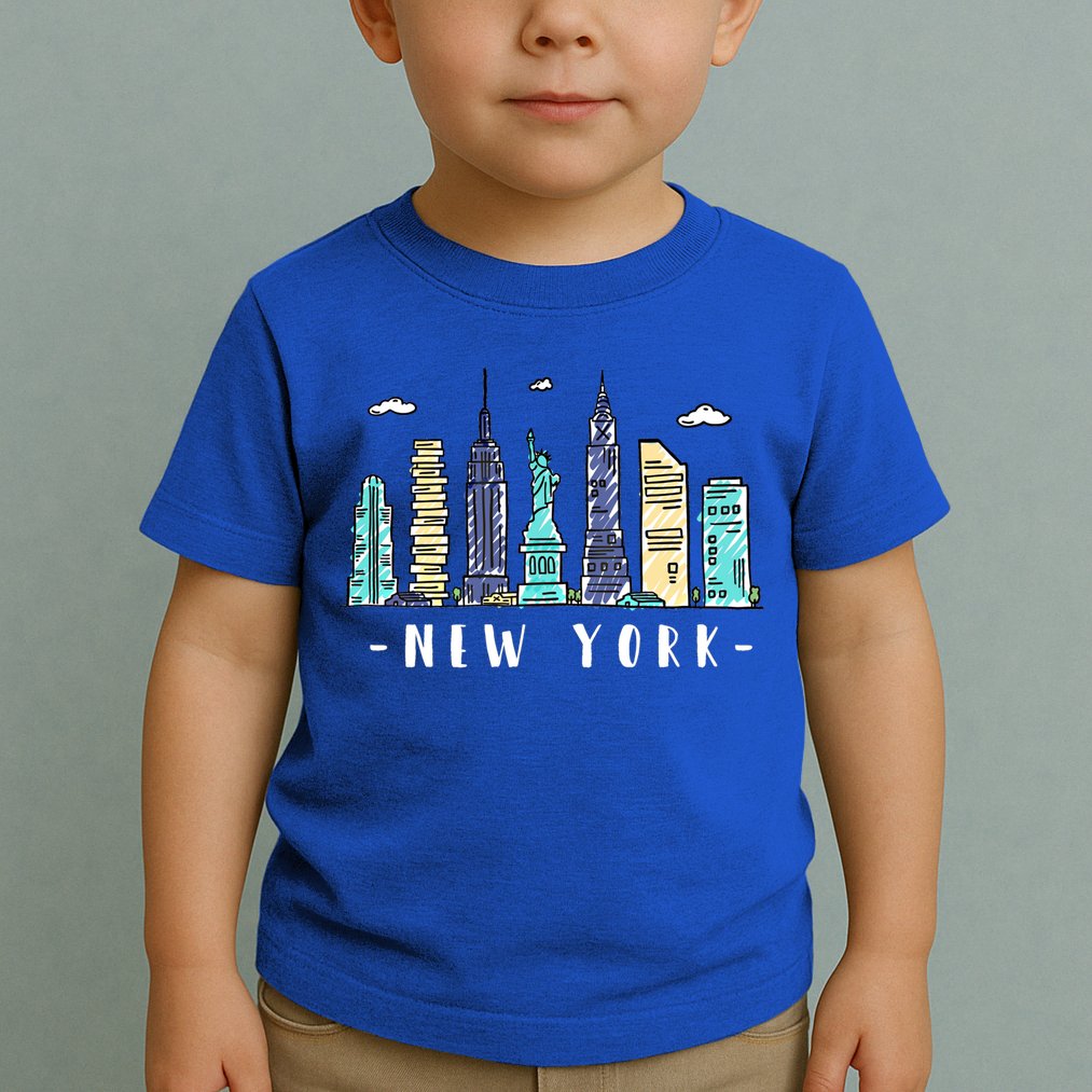New York City Nyc Skyline Ny Watercolor Souvenir Gift Cool Gift Toddler T-Shirt