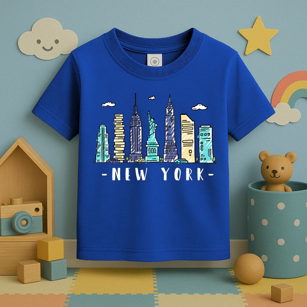 New York City Nyc Skyline Ny Watercolor Souvenir Gift Cool Gift Toddler T-Shirt