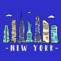 New York City Nyc Skyline Ny Watercolor Souvenir Gift Cool Gift Toddler T-Shirt