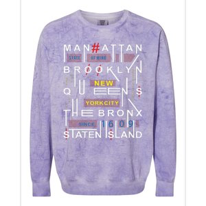 New York City Big Apple Bronx Queens Manhattan Staten Island Colorblast Crewneck Sweatshirt