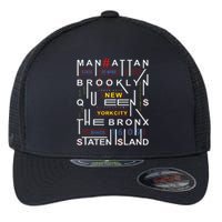 New York City Big Apple Bronx Queens Manhattan Staten Island Flexfit Unipanel Trucker Cap