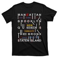 New York City Big Apple Bronx Queens Manhattan Staten Island T-Shirt