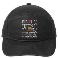 New York City Big Apple Bronx Queens Manhattan Staten Island 7-Panel Snapback Hat