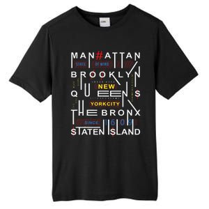 New York City Big Apple Bronx Queens Manhattan Staten Island Tall Fusion ChromaSoft Performance T-Shirt