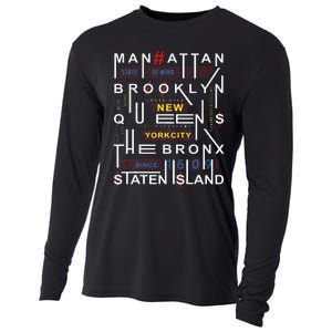 New York City Big Apple Bronx Queens Manhattan Staten Island Cooling Performance Long Sleeve Crew