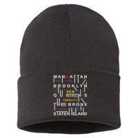 New York City Big Apple Bronx Queens Manhattan Staten Island Sustainable Knit Beanie