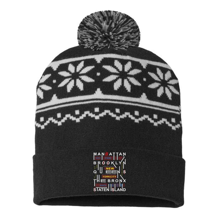 New York City Big Apple Bronx Queens Manhattan Staten Island USA-Made Snowflake Beanie