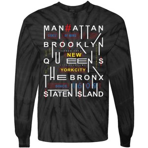 New York City Big Apple Bronx Queens Manhattan Staten Island Tie-Dye Long Sleeve Shirt