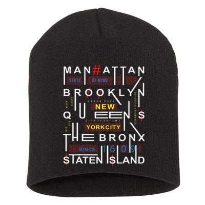 New York City Big Apple Bronx Queens Manhattan Staten Island Short Acrylic Beanie