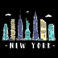 New York City Nyc Skyline Ny Watercolor Souvenir Gift Cute Gift Doggie Tank