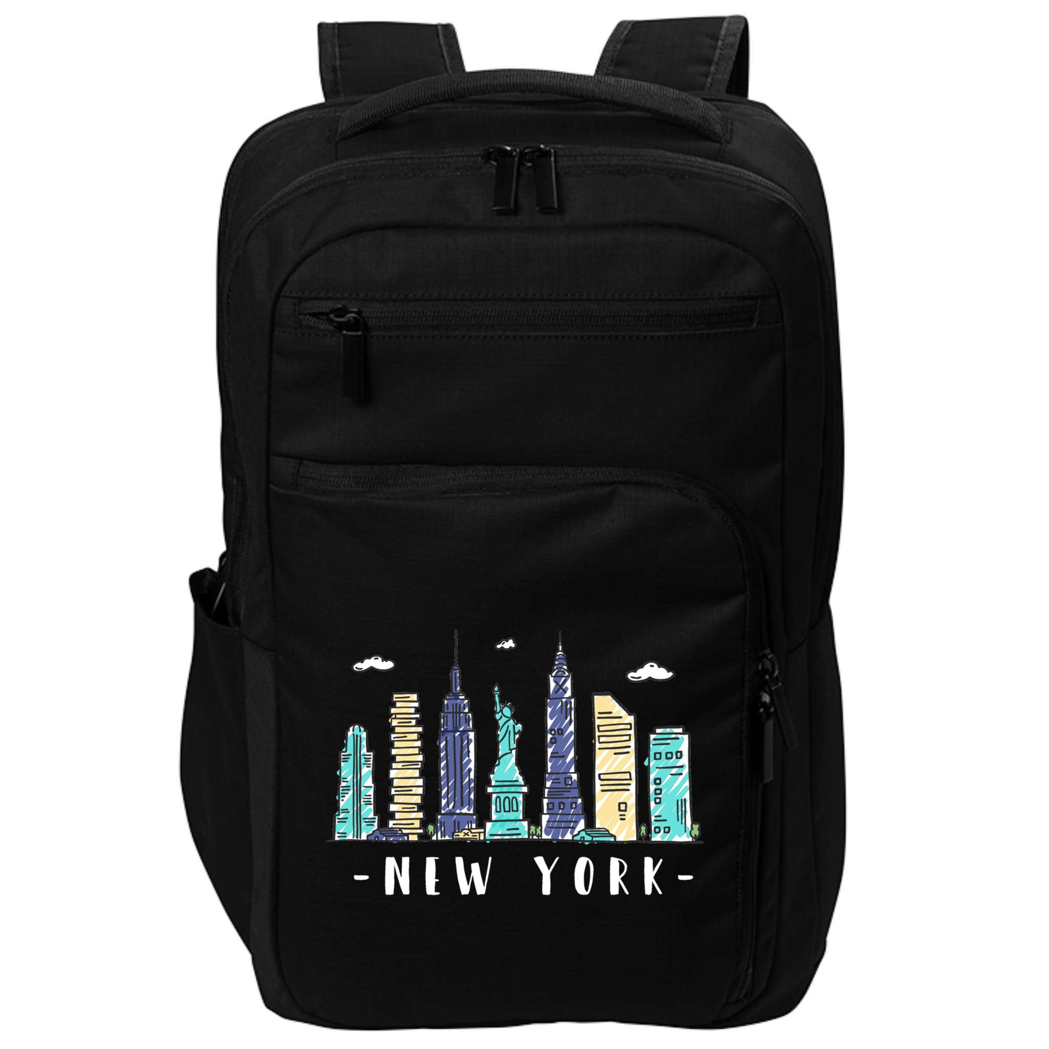 New York City Nyc Skyline Ny Watercolor Souvenir Gift Cute Gift Impact Tech Backpack