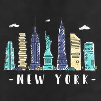 New York City Nyc Skyline Ny Watercolor Souvenir Gift Cute Gift Hat