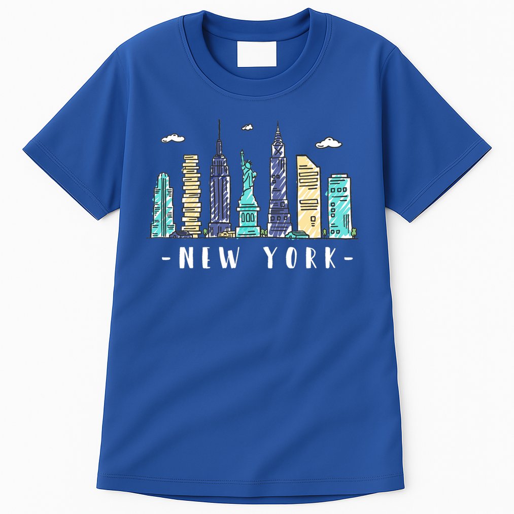 New York City Nyc Skyline Ny Watercolor Souvenir Gift Cute Gift Tall T-Shirt