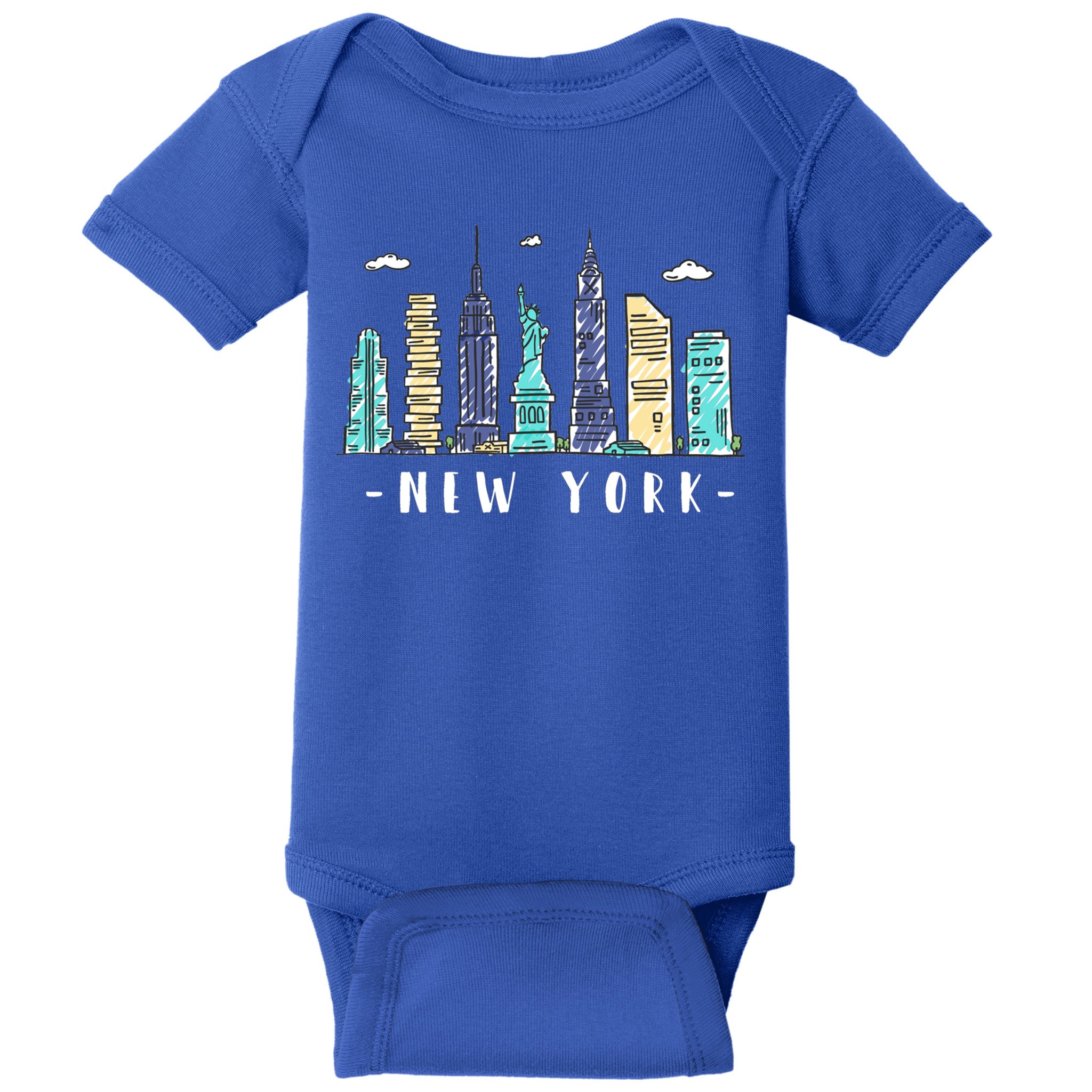 New York City Nyc Skyline Ny Watercolor Souvenir Gift Cute Gift Baby Bodysuit