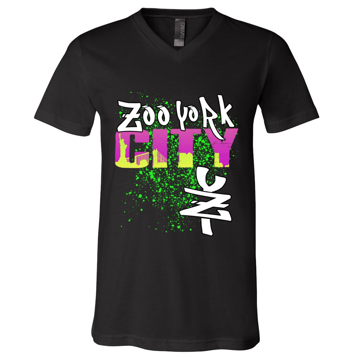 New York City Nyc 5 Boroughs Big Apple Skyline Zoo York V-Neck T-Shirt
