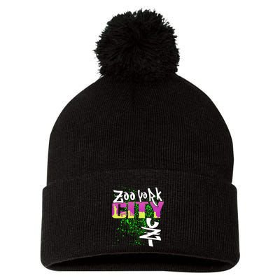 New York City Nyc 5 Boroughs Big Apple Skyline Zoo York Pom Pom 12in Knit Beanie