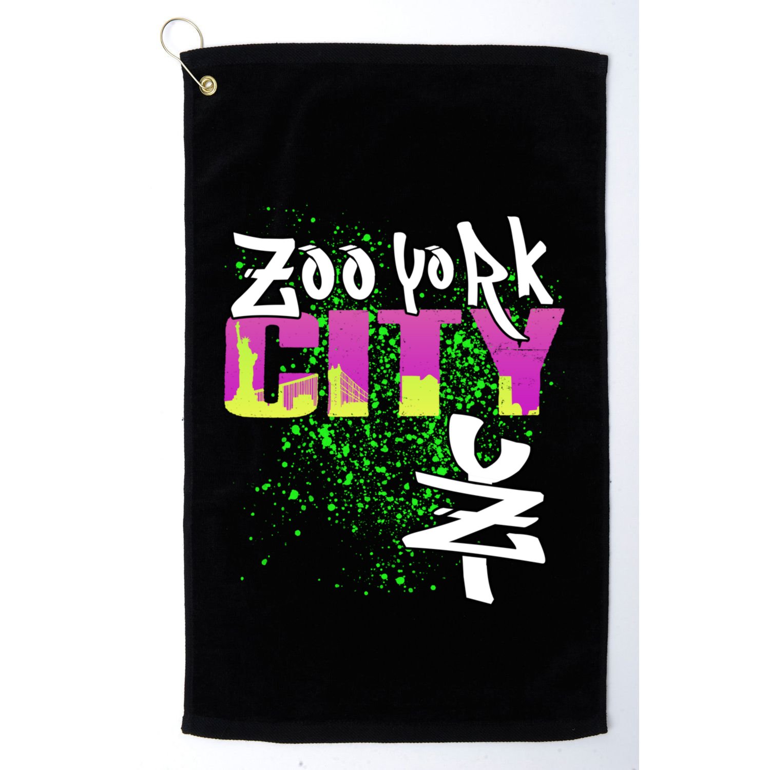 New York City Nyc 5 Boroughs Big Apple Skyline Zoo York Golf Towel
