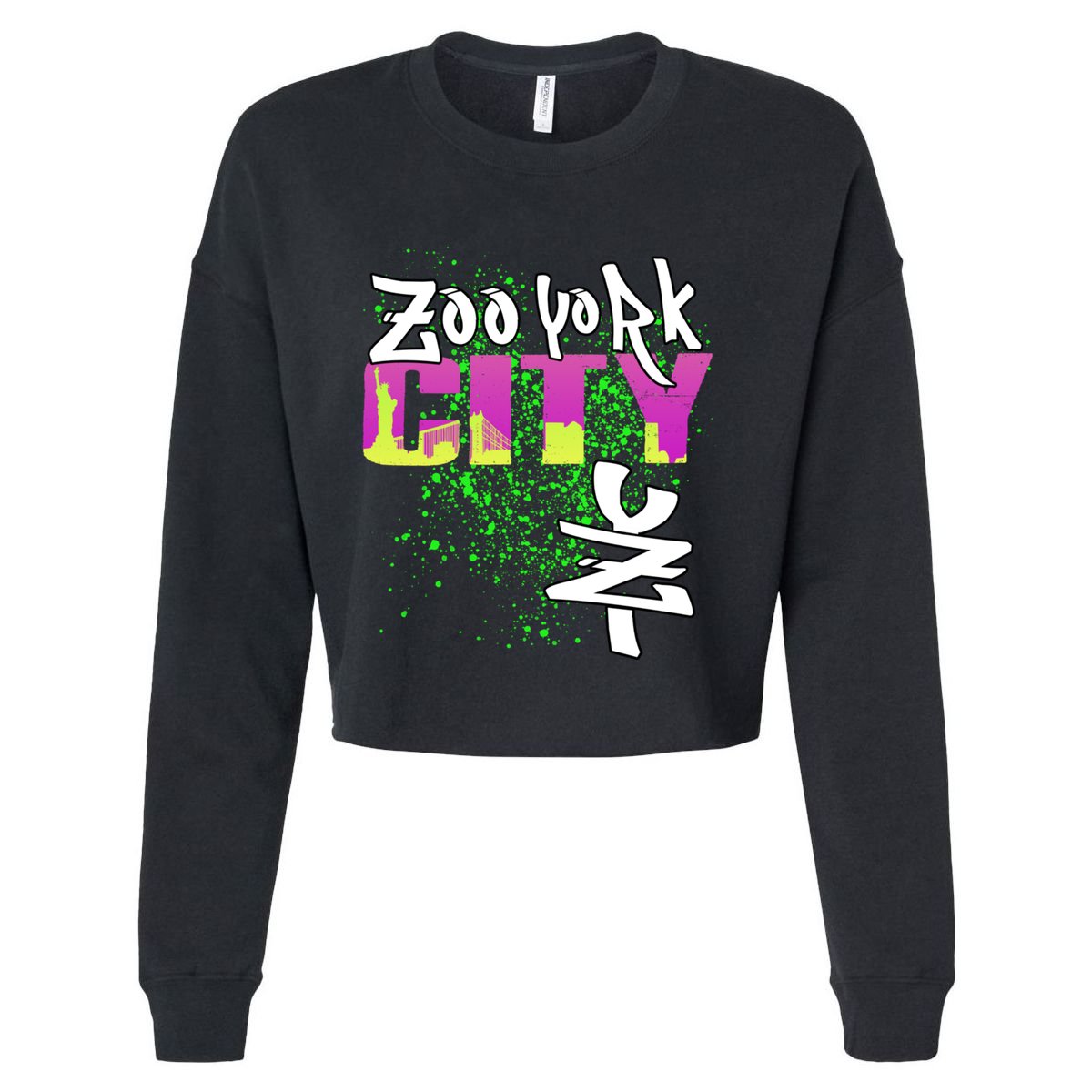 New York City Nyc 5 Boroughs Big Apple Skyline Zoo York Cropped Pullover Crew