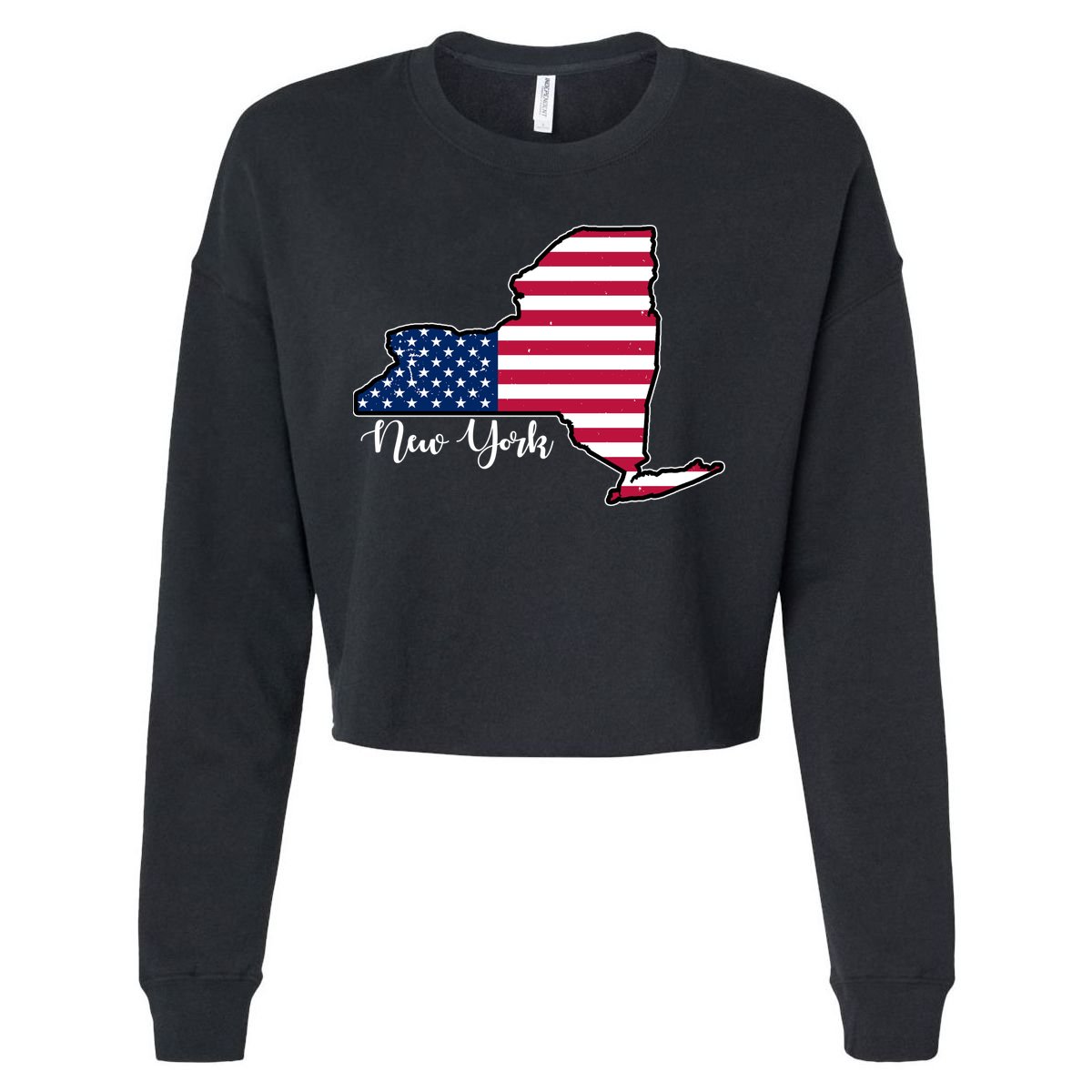 New York City United States Map Cropped Pullover Crew