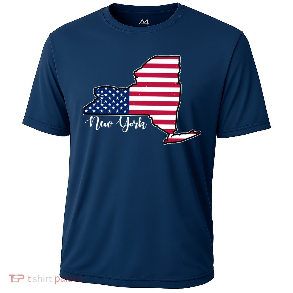 New York City United States Map Cooling Performance Crew T-Shirt