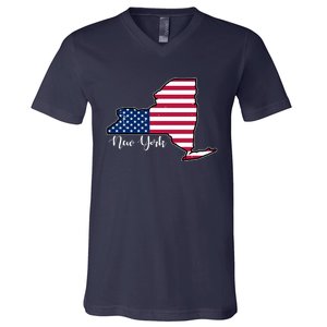 New York City United States Map V-Neck T-Shirt