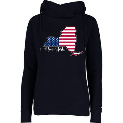 New York City United States Map Womens Funnel Neck Pullover Hood