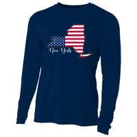 New York City United States Map Cooling Performance Long Sleeve Crew