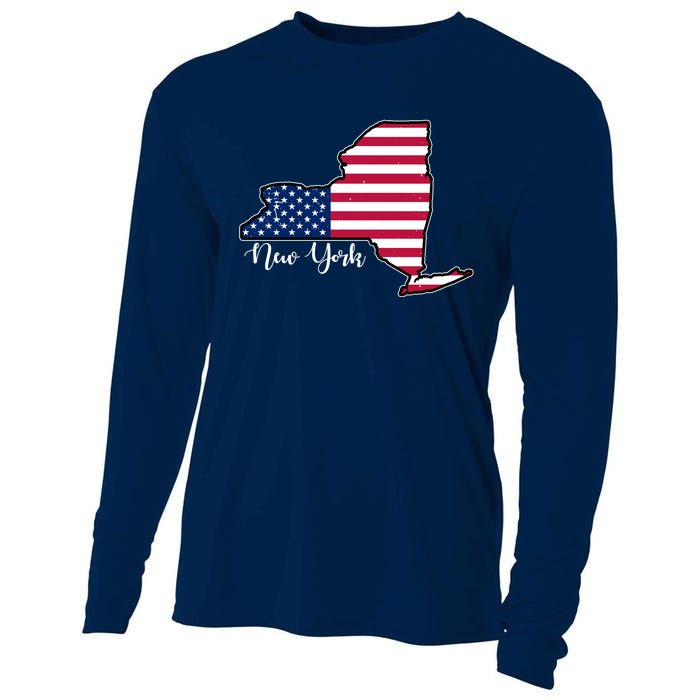 New York City United States Map Cooling Performance Long Sleeve Crew