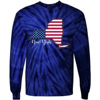 New York City United States Map Tie-Dye Long Sleeve Shirt