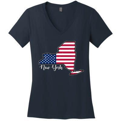 New York City United States Map Women's V-Neck T-Shirt