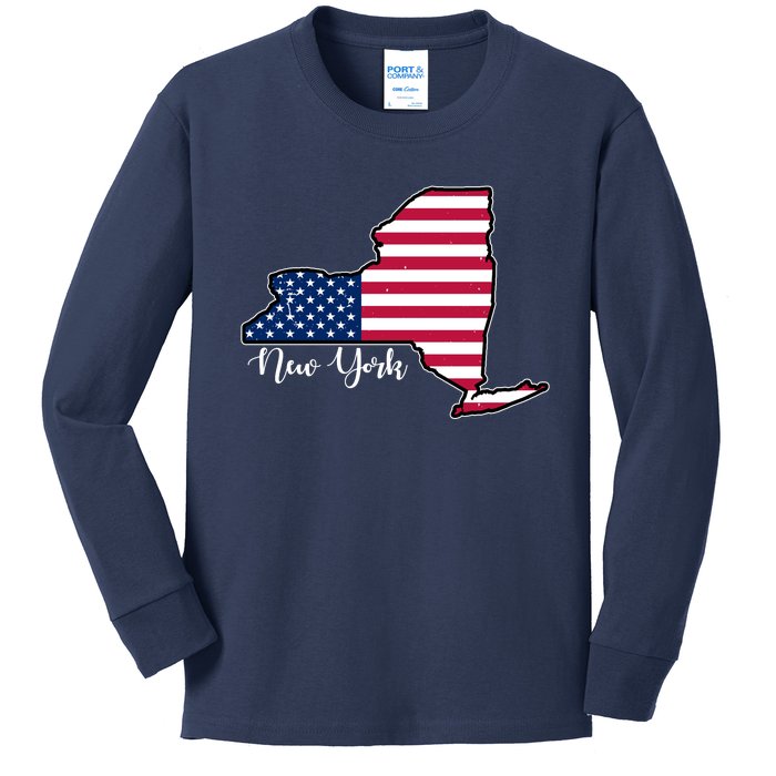 New York City United States Map Kids Long Sleeve Shirt