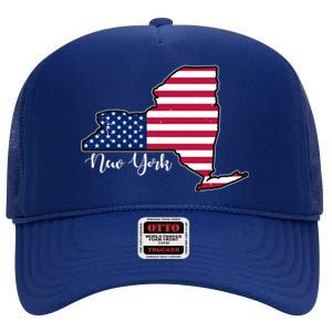 New York City United States Map High Crown Mesh Back Trucker Hat