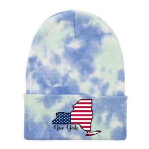 New York City United States Map Tie Dye 12in Knit Beanie