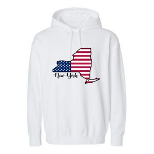 New York City United States Map Garment-Dyed Fleece Hoodie