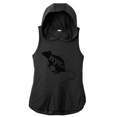 New York City Nyc Rat Logo Ladies PosiCharge Tri-Blend Wicking Draft Hoodie Tank