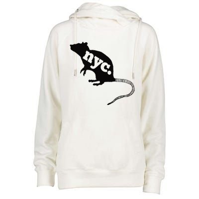 New York City Nyc Rat Logo Womens Funnel Neck Pullover Hood